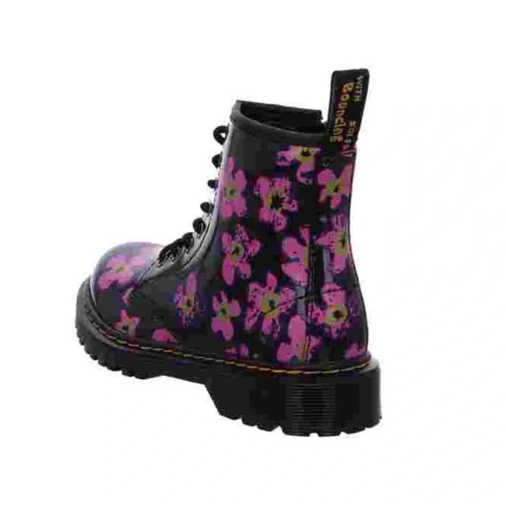 Dr. Martens Toddler Pansey Fayre Pink Floral Combat Boots Size 7